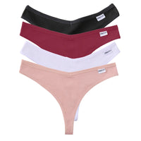 Set de 4 Panties de Algodón Talle V - Tanga G-String FINETOO