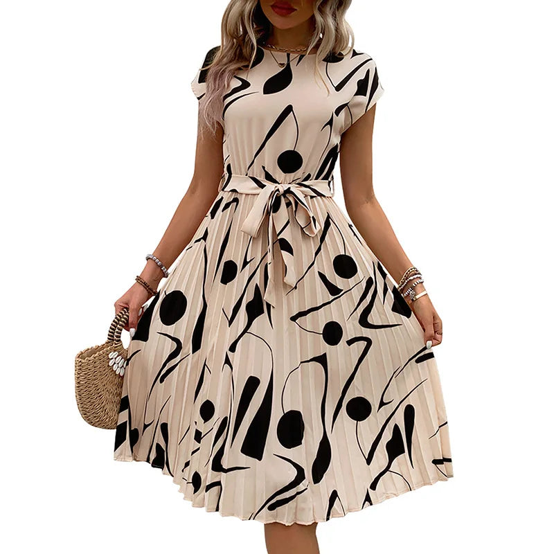 Casual Loose Printed A-Line Midi Dress | Vintage Elegant Women's Summer Dress