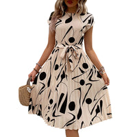 Casual Loose Printed A-Line Midi Dress | Vintage Elegant Women's Summer Dress