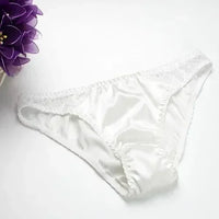 100% Mulberry Silk Panties – Lace G-String Underwear for Women | Breathable & Antibacterial (M–XXL)