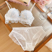 Sostén Push Up Estilo Lolita Japonés con Encaje - Bra Princesa para Mujer Copa AB