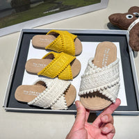 Girls Summer Crochet Strap Sandals - Lightweight Beach Slides