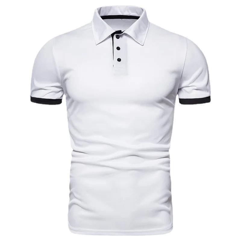 Men's Solid Color Short Sleeve Polo Shirt — Breathable, Everyday Casual