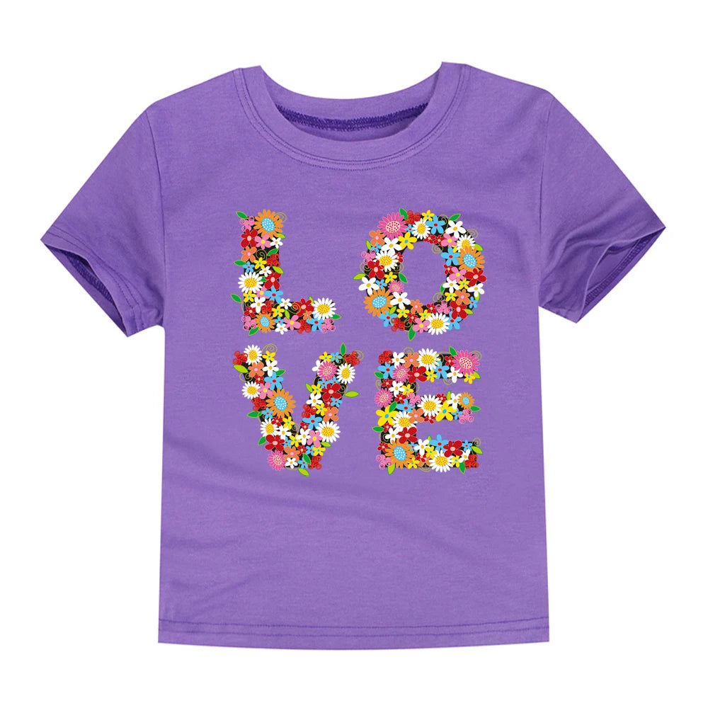 Girls 100% Cotton Flower Print T-Shirt | Sizes 2–14 Years | Pink & White