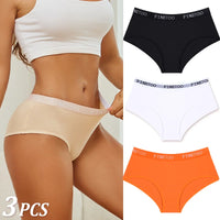 Set de 3 Panties de Algodón con Cinturón de Letras - Ropa Interior Sexy