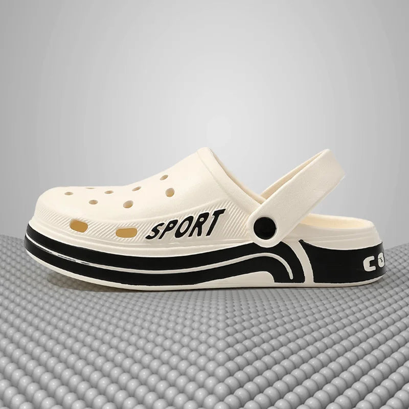 Unisex Perforated Platform Slides - Thick Sole Anti-Slip Summer Sandals