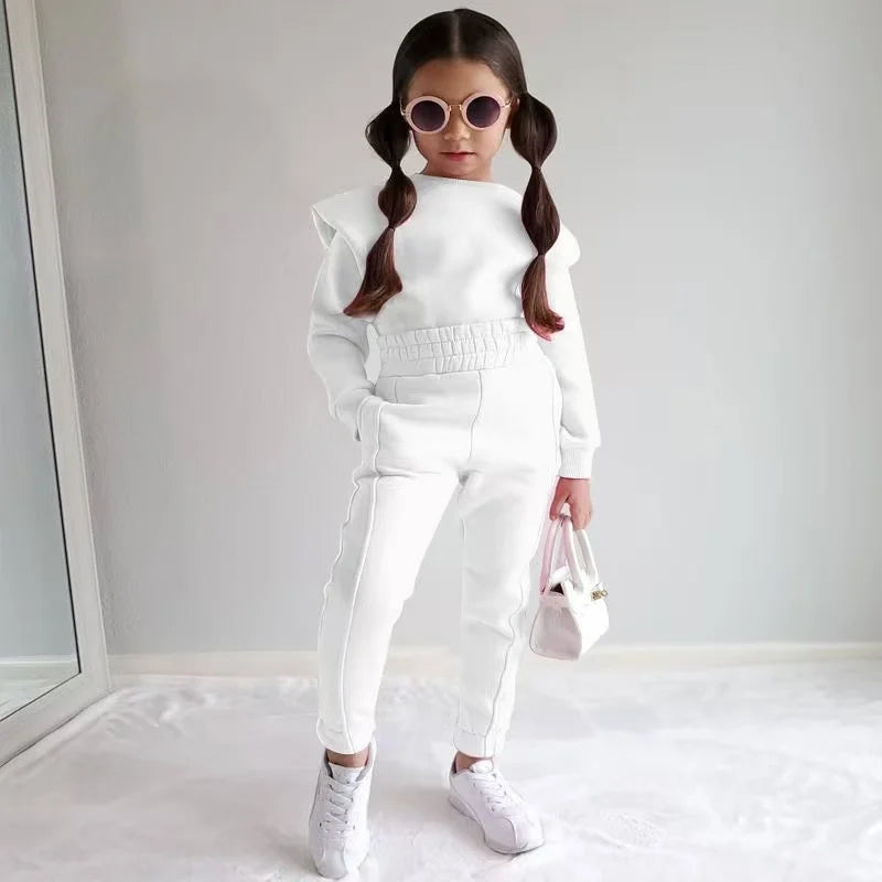 Girls Fall Sport Set | Crop Top + Jogger Pants 1–7Y
