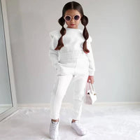 Girls Fall Sport Set | Crop Top + Jogger Pants 1–7Y