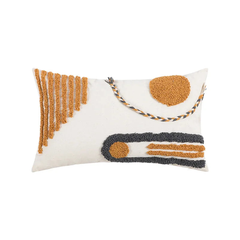 Bohemian Embroidered Pillow Cover - Geometric Tassel Cushion Case