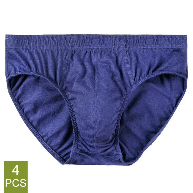 Men’s 100% Cotton Briefs – 4-Pack | Plus Size XL–5XL Breathable Underwear