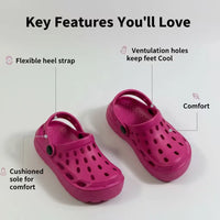 Girls Lightweight EVA Beach Sandals - Breathable Summer Clogs