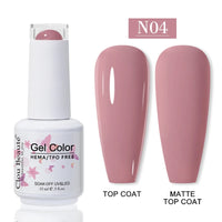 No-Wipe Top Coat & Sticky Base Coat UV Gel Polish — Long-Lasting, MSDS Certified, 15ml