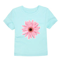 Girls 100% Cotton Flower Print T-Shirt | Sizes 2–14 Years | Pink & White