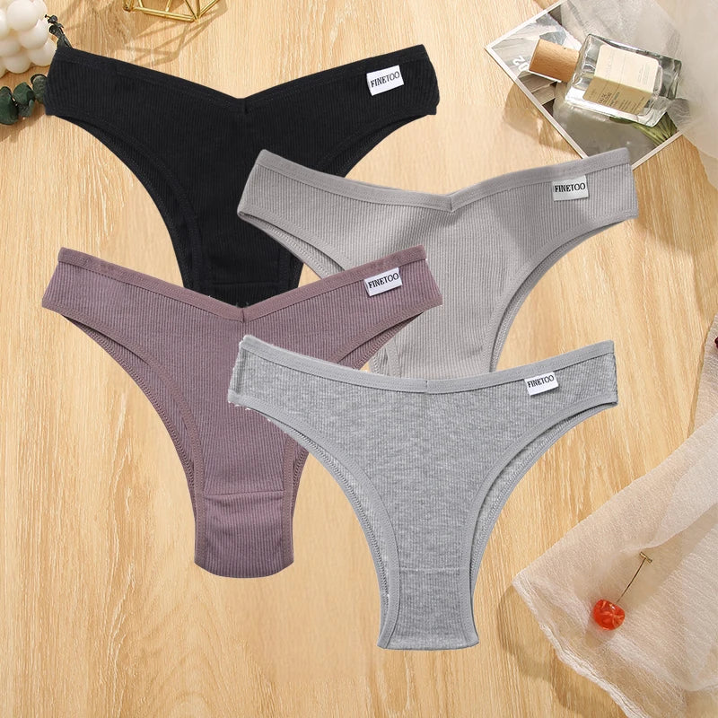 Set de 4 Panties de Algodón Talle V para Mujer