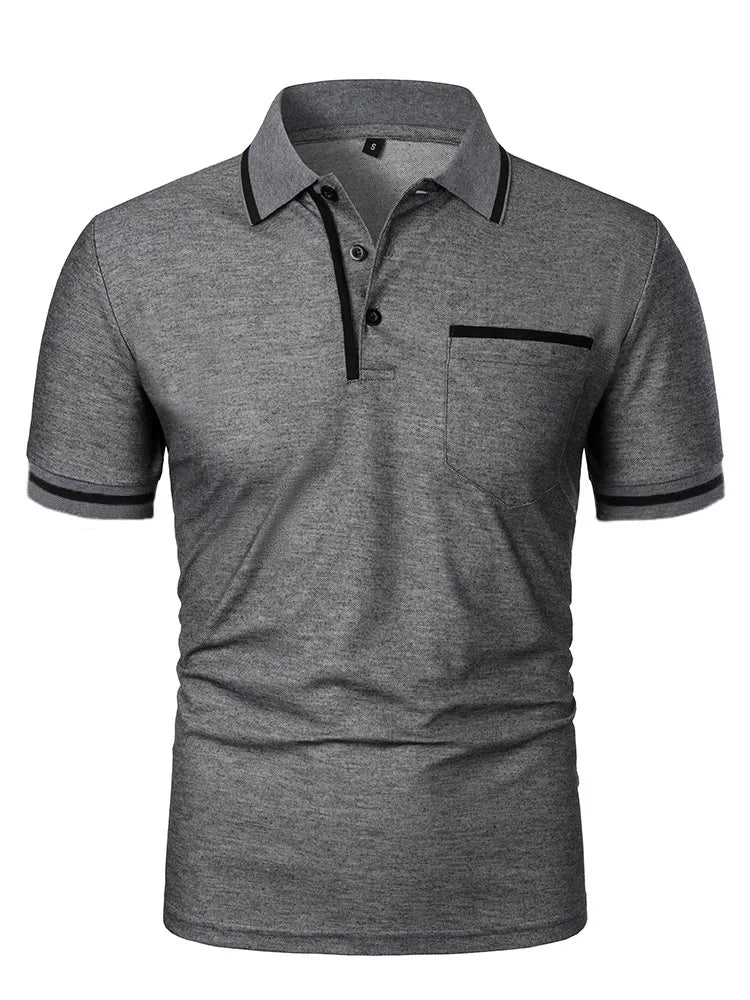 Men's Performance Polo Shirt — CoolMax Quick-Dry, Zipper Pocket & Breathable Mesh