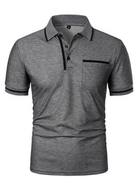 Men's Performance Polo Shirt — CoolMax Quick-Dry, Zipper Pocket & Breathable Mesh