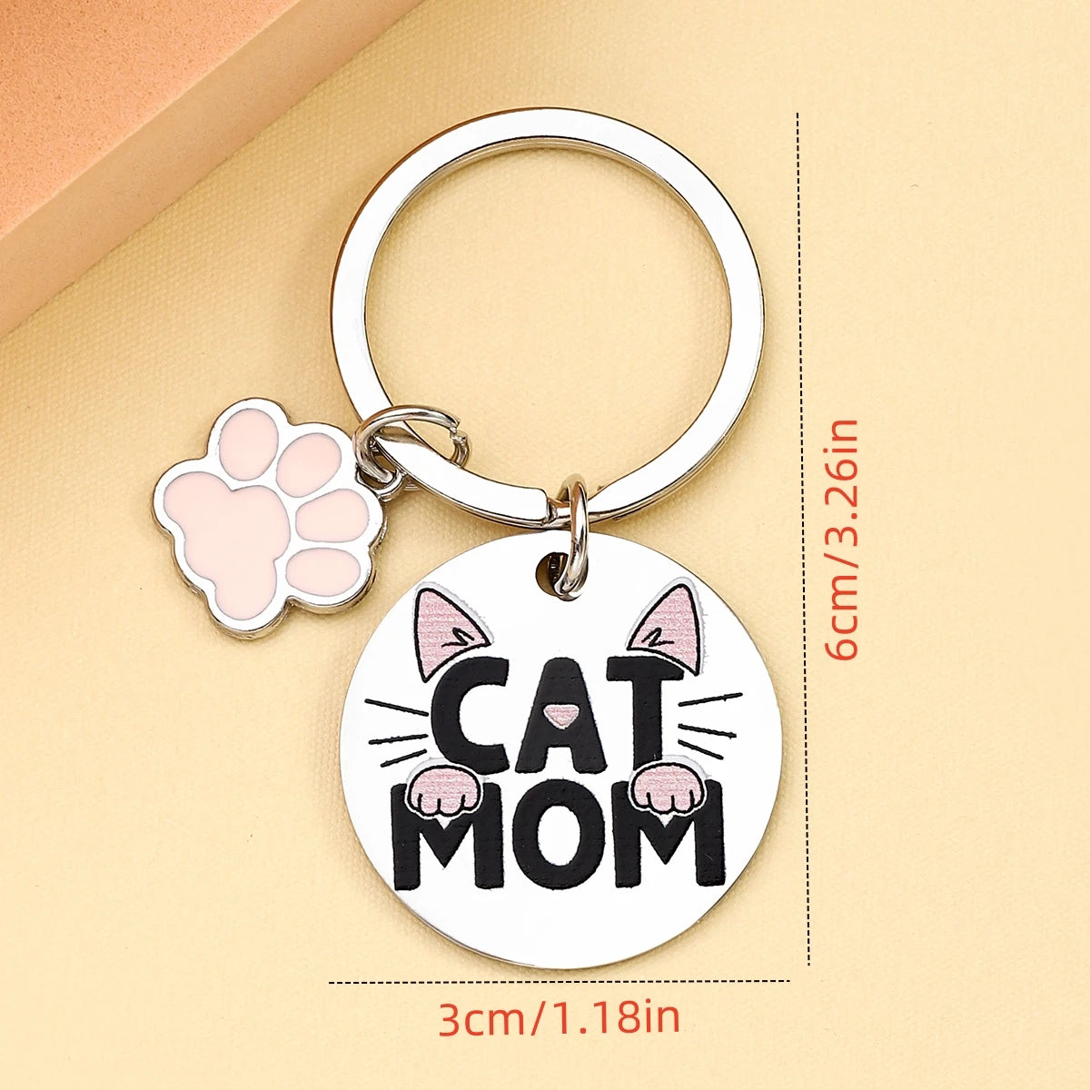 Cat Mom Keychain Gift - Ideal for Mother's Day, Christmas, Thanksgiving, and any holiday, perfect for giving to friends