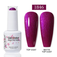No-Wipe Top Coat & Sticky Base Coat UV Gel Polish — Long-Lasting, MSDS Certified, 15ml