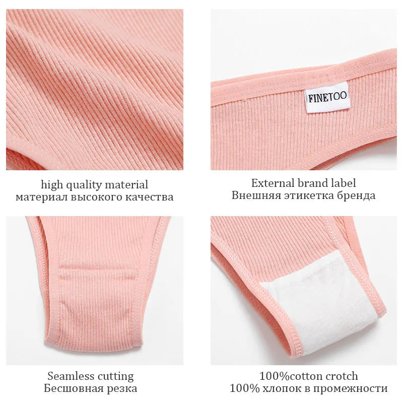 Panties brasileñas de algodón sin costuras hipoalergénicas mujer