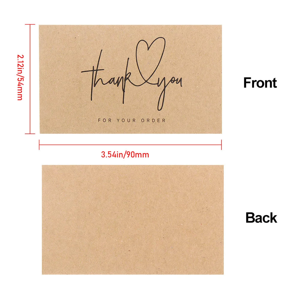 30PCS Online Retail Cardstock Package "Thank You For Your Order" Postcards Greeting Labels Kraft Paper Cards Express Appreciate