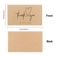 30PCS Online Retail Cardstock Package "Thank You For Your Order" Postcards Greeting Labels Kraft Paper Cards Express Appreciate