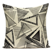 Boho Geometric Printed Throw Pillow Cover | Linen Cotton Cushion Case for Sofa