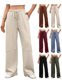 Women s Winter Warm Fleece Lined Jogger Pants with Adjustable Drawstring Waist and Pockets for Cold Weather Comfort