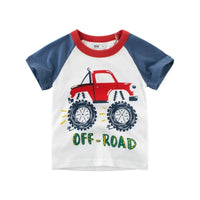 Boys Summer Cartoon Stripe T-Shirt | Short Sleeve Kids Tee Ages 2–9 Years