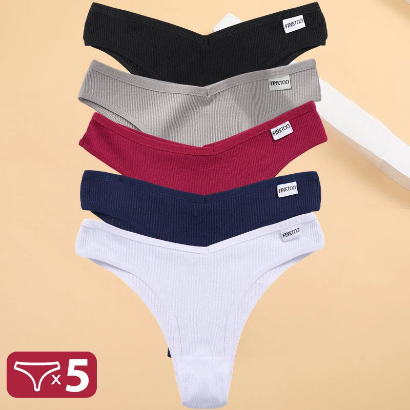 Set de 5 Panties de Algodón Hipoalergénico para Mujer