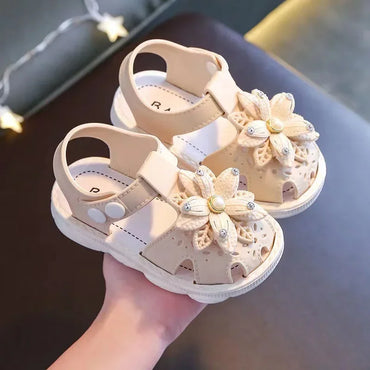 ZYCZWL Girls Bow Beach Sandals - Soft Non-Slip Summer Shoes