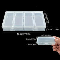 Clear Storage Organizer Box | 4 Adjustable Dividers & Removable Compartments