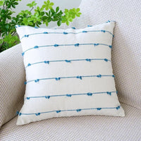 Modern Striped Cotton Linen Cushion Cover 45x45cm | Jacquard Sofa Pillow Case