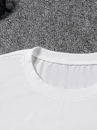 Letter Print Round Neck Short Sleeve T-Shirt – Minimalist Casual Women's Top