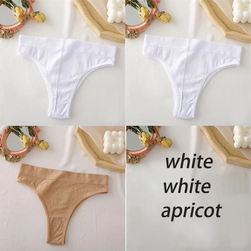 Set de 3 panties sin costuras de talle alto para mujer