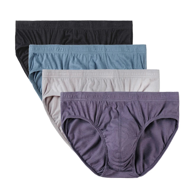 Men’s 100% Cotton Briefs – 4-Pack | Plus Size XL–5XL Breathable Underwear