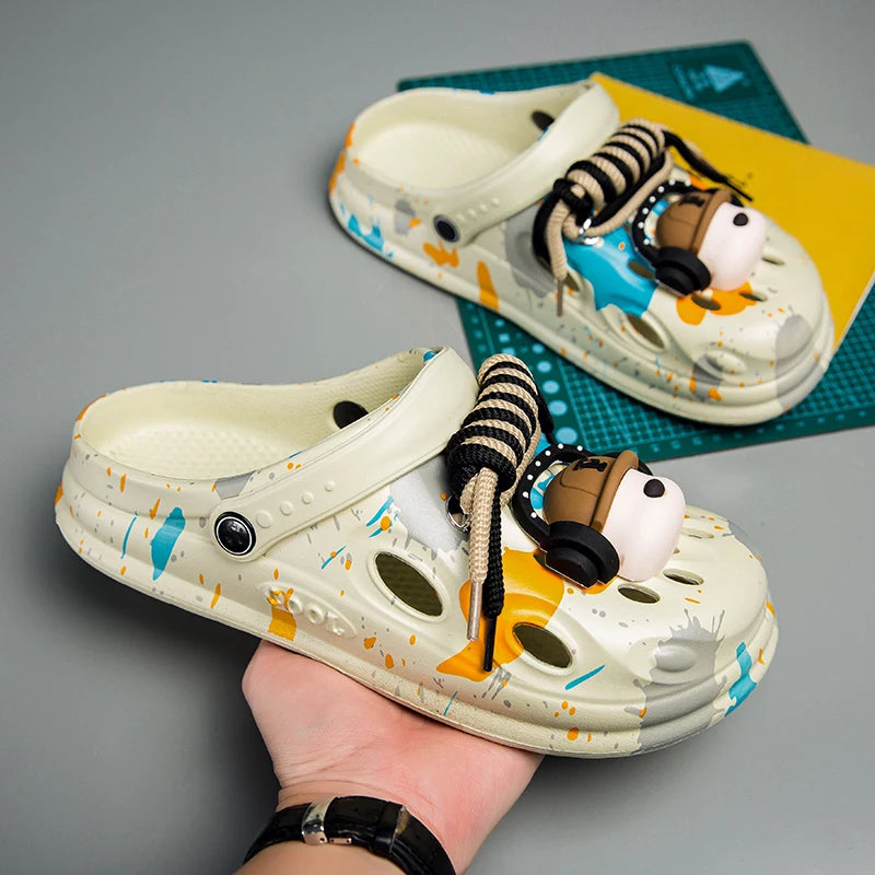 Men's Lightweight Garden Clogs - Non-Slip Closed-Toe Beach Sandals