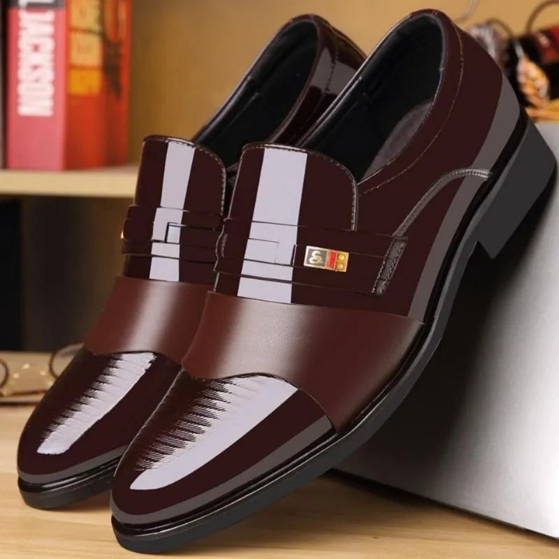 Zapatos de Cuero para Hombre - Elegantes Formales Estilo Oxford Punta Puntiaguda para Negocios