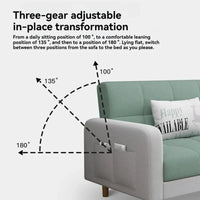 Convertible Sofa Bed - Foldable 3-Seater with Hidden Storage