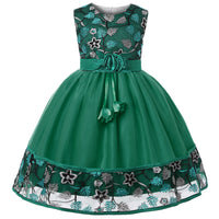 Floral Embroidered Lace Ball Gown – Sleeveless Princess Party Dress for Girls