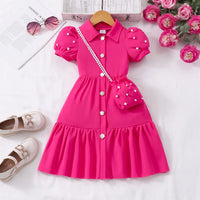 Pearl Detail A-Line Princess Dress – Casual Summer Girls' Dress Ages 3–7