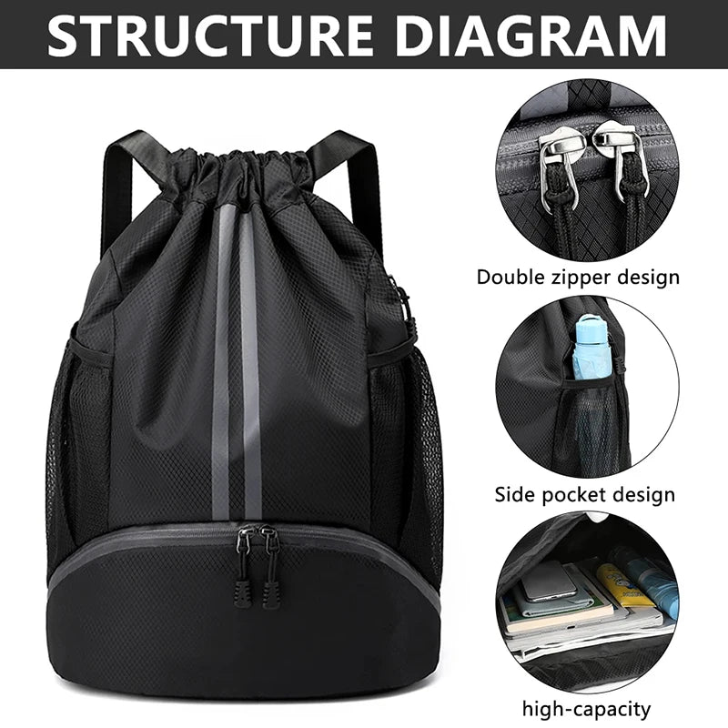 Bolsa Deportiva Impermeable Oxford - Grande para Fútbol, Baloncesto, Gimnasio y Natación