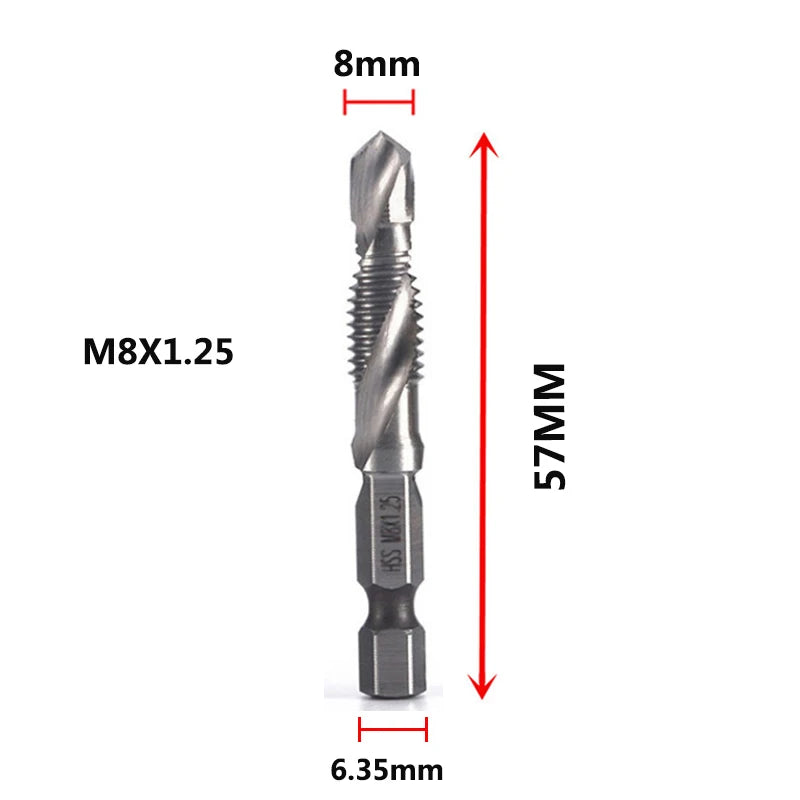 HSS Titanium Metric Tap Drill Bits Set | M3–M10 Thread Taps