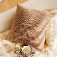 French Light Luxury Forest Jacquard Cushion Cover | Brown Patchwork Pillow Case