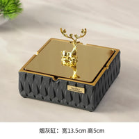 Luxury Resin Desktop Organizer – Ashtray & Tissue Box with Metal Trim