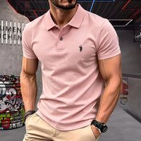 Men's Premium 100% Cotton Polo Shirt — Pony Embroidery, Anti-Wrinkle, Golf & Casual