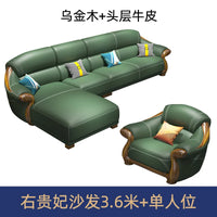 Designer Leather Recliner Corner Sofa - First Layer Cowhide L-Shape