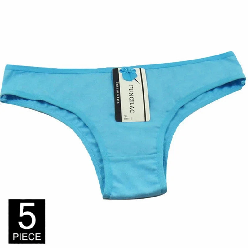 Pack de 5 Panties de Algodón para Mujer - Ropa Interior Cómoda y Sexy