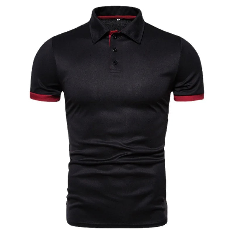 Men's Solid Color Short Sleeve Polo Shirt — Breathable, Everyday Casual