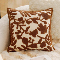French Light Luxury Forest Jacquard Cushion Cover | Brown Patchwork Pillow Case