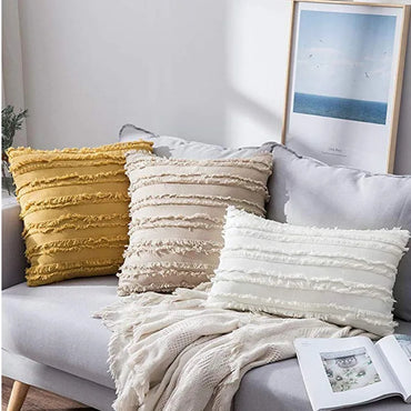 Nordic Cotton Linen Throw Pillow Cover | Soft Plain Cushion Case for Sofa & Bed